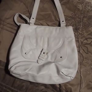 White leather purse